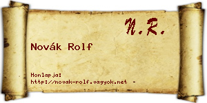 Novák Rolf névjegykártya