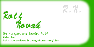 rolf novak business card